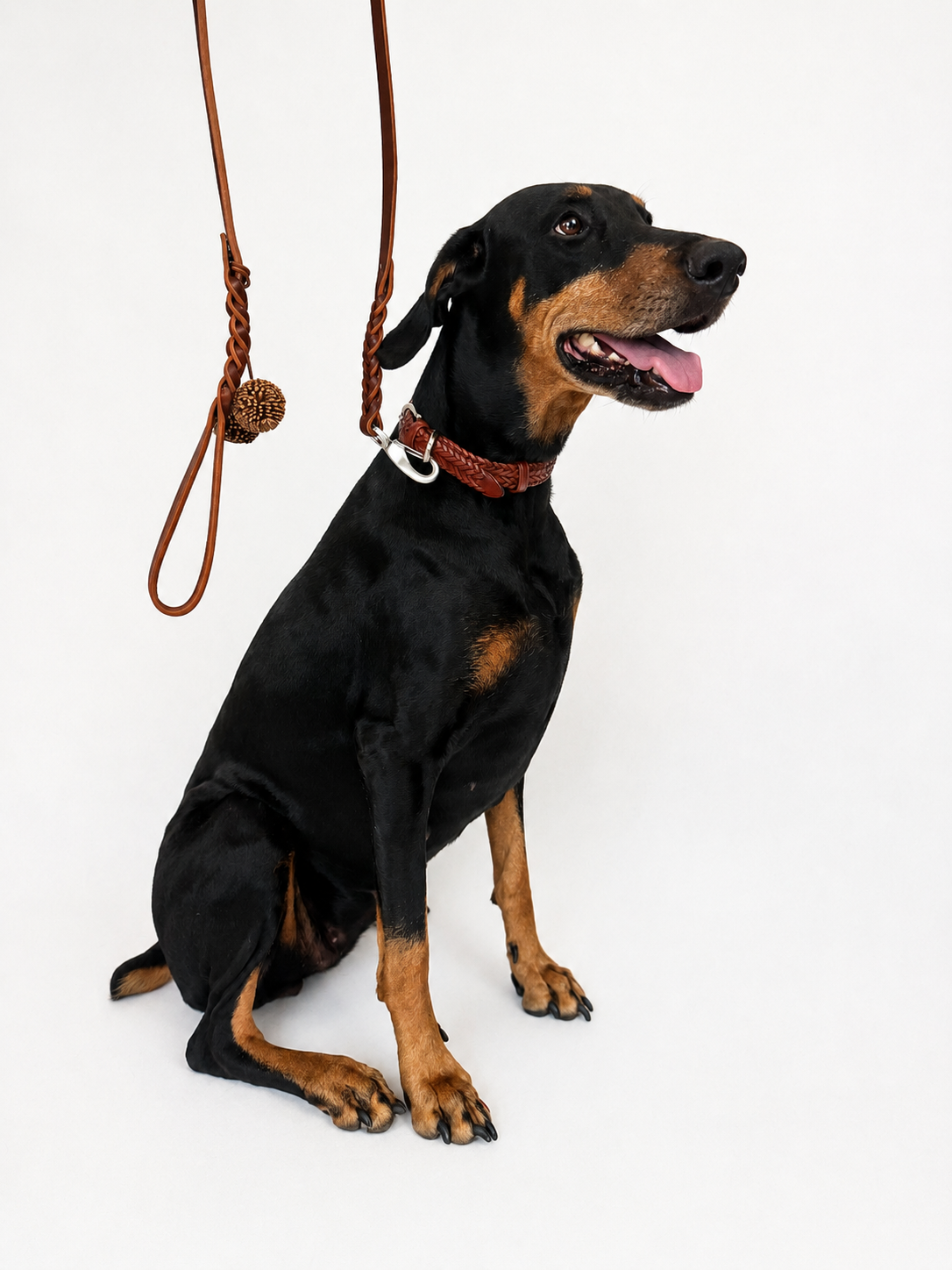 Dog leash Woven leather